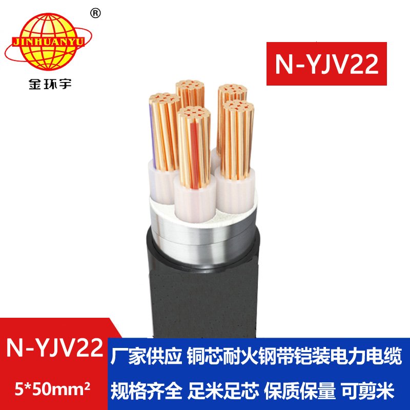 金環(huán)宇電線電纜 N-YJV22-5X50平方 鎧裝直埋電纜  耐