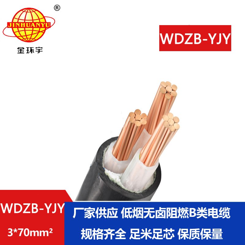 金環(huán)宇電線電纜 低煙無鹵阻燃電纜 WDZB-YJY 3X70平